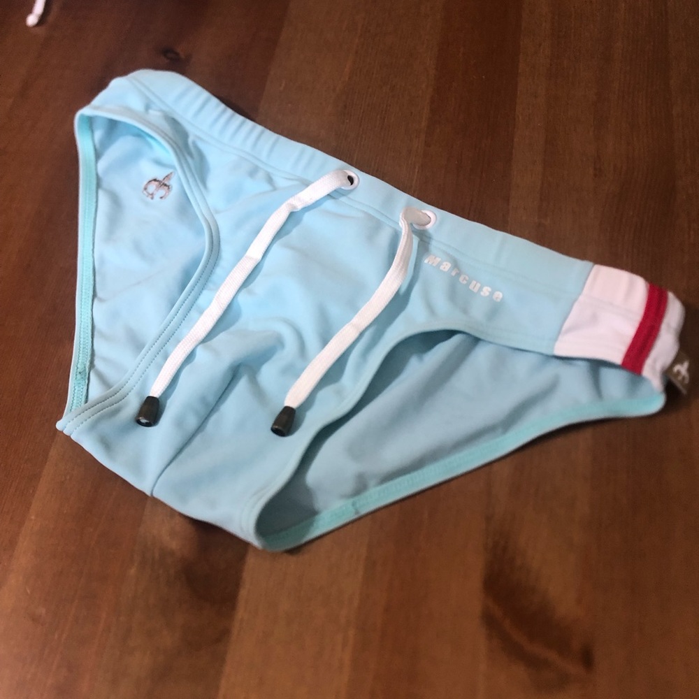 Baby Blue Marcuse Swim brief with accents